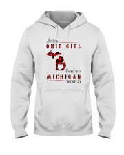 OHIO GIRL LIVING IN MICHIGAN WORLD Hooded Sweatshirt thumbnail