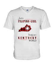 FILIPINO GIRL LIVING IN KENTUCKY WORLD V-Neck T-Shirt tile
