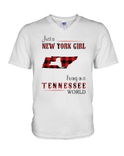 NEW YORK GIRL LIVING IN TENNESSEE WORLD V-Neck T-Shirt thumbnail