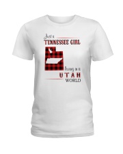 TENNESSEE GIRL LIVING IN UTAH WORLD Ladies T-Shirt thumbnail