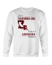 CALIFORNIA GIRL LIVING IN LOUISIANA WORLD Crewneck Sweatshirt thumbnail
