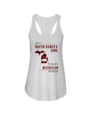 SOUTH DAKOTA GIRL LIVING IN MICHIGAN WORLD Ladies Flowy Tank thumbnail
