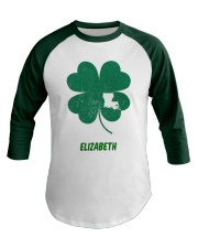 Louisiana Map Shamrock Baseball Tee front