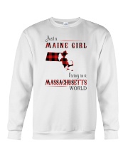 MAINE GIRL LIVING IN MASSACHUSETTS WORLD Crewneck Sweatshirt tile