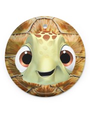 Turtle Face Circle ornament - single (porcelain) front
