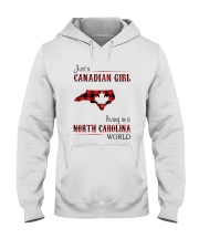 CANADIAN GIRL LIVING IN NORTH CAROLINA WORLD Hooded Sweatshirt tile