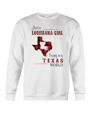 LOUISIANA GIRL LIVING IN TEXAS WORLD Crewneck Sweatshirt tile