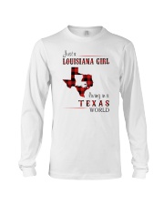 LOUISIANA GIRL LIVING IN TEXAS WORLD Long Sleeve Tee tile