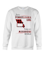 PENNSYLVANIA GIRL LIVING IN MISSOURI WORLD Crewneck Sweatshirt tile