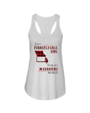 PENNSYLVANIA GIRL LIVING IN MISSOURI WORLD Ladies Flowy Tank tile