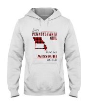PENNSYLVANIA GIRL LIVING IN MISSOURI WORLD Hooded Sweatshirt tile