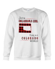 OKLAHOMA GIRL LIVING IN COLORADO WORLD Crewneck Sweatshirt thumbnail
