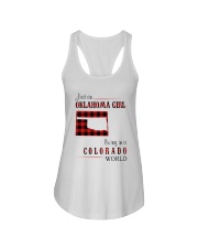OKLAHOMA GIRL LIVING IN COLORADO WORLD Ladies Flowy Tank thumbnail