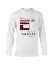 OKLAHOMA GIRL LIVING IN COLORADO WORLD Long Sleeve Tee thumbnail