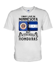 LIVE IN MINNESOTA BEGAN IN HONDURAS V-Neck T-Shirt thumbnail