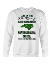 God Created North Carolina Girl Crewneck Sweatshirt tile