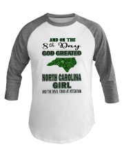 God Created North Carolina Girl Baseball Tee tile