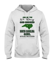 God Created North Carolina Girl Hooded Sweatshirt tile