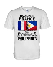 LIVE IN FRANCE BEGAN IN PHILIPPINES V-Neck T-Shirt thumbnail