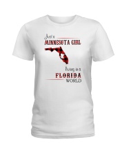 MINNESOTA GIRL LIVING IN FLORIDA WORLD Ladies T-Shirt thumbnail