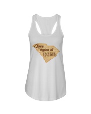 South Carolina Love Begins At Home Ladies Flowy Tank tile