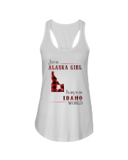 ALASKA GIRL LIVING IN IDAHO WORLD Ladies Flowy Tank tile