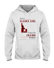 ALASKA GIRL LIVING IN IDAHO WORLD Hooded Sweatshirt tile
