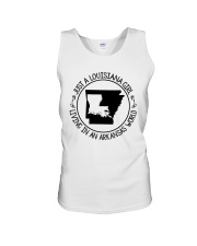 LOUISIANA GIRL LIVING IN AN ARKANSAS WORLD Unisex Tank thumbnail