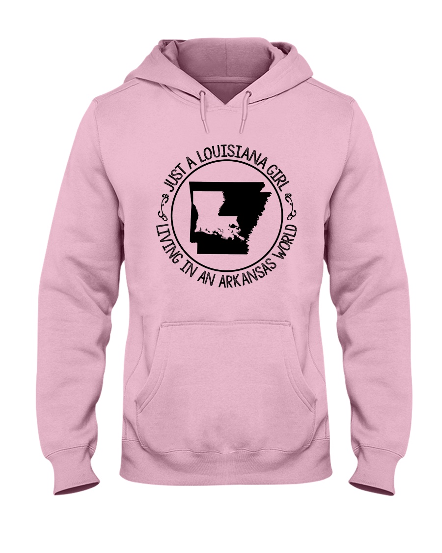 LOUISIANA GIRL LIVING IN AN ARKANSAS WORLD Hooded Sweatshirt