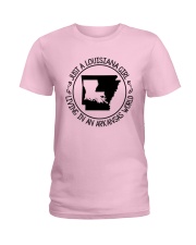 LOUISIANA GIRL LIVING IN AN ARKANSAS WORLD Ladies T-Shirt thumbnail