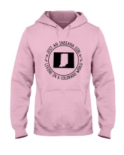 INDIANA GIRL LIVING IN COLORADO WORLD Hooded Sweatshirt front