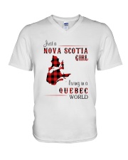 NOVA SCOTIA GIRL LIVING IN QUEBEC WORLD V-Neck T-Shirt thumbnail