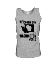JUST A WISCONSIN GUY IN A WASHINGTON WORLD Unisex Tank thumbnail