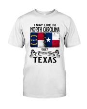 LIVE IN NORTH CAROLINA BEGAN IN TEXAS Classic T-Shirt tile