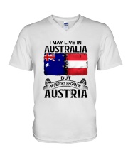 LIVE IN AUSTRALIA BEGAN IN AUSTRIA V-Neck T-Shirt tile
