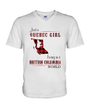 QUEBEC GIRL LIVING IN BRITISH COLUMBIA WORLD V-Neck T-Shirt thumbnail