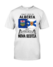 LIVE IN ALBERTA BEGAN IN NOVA SCOTIA ROOT Classic T-Shirt tile