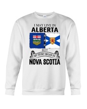 LIVE IN ALBERTA BEGAN IN NOVA SCOTIA ROOT Crewneck Sweatshirt thumbnail