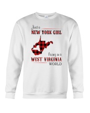 NEW YORK GIRL LIVING IN WEST VIRGINIA WORLD Crewneck Sweatshirt thumbnail