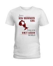 NEW BRUNSWICK GIRL LIVING IN ONTARIO WORLD Ladies T-Shirt thumbnail