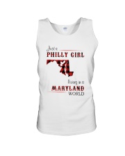 PHILLY GIRL LIVING IN MARYLAND WORLD Unisex Tank thumbnail