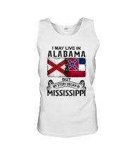 LIVE IN ALABAMA BEGAN IN MISSISSIPPI Unisex Tank tile