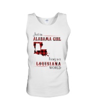 ALABAMA GIRL LIVING IN LOUISIANA WORLD Unisex Tank tile