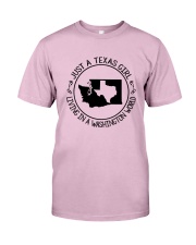 TEXAS GIRL LIVING IN WASHINGTON WORLD Classic T-Shirt thumbnail