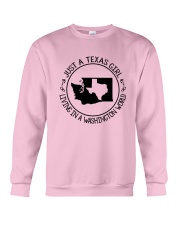 TEXAS GIRL LIVING IN WASHINGTON WORLD Crewneck Sweatshirt thumbnail