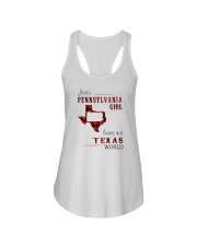 PENNSYLVANIA GIRL LIVING IN TEXAS WORLD Ladies Flowy Tank thumbnail