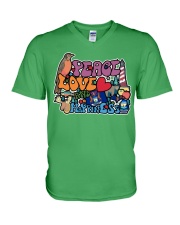 Michigan Peace Love V-Neck T-Shirt tile