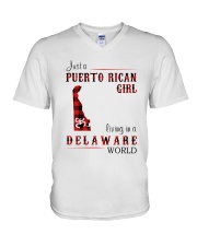 PUERTO RICAN GIRL LIVING IN DELAWARE WORLD V-Neck T-Shirt thumbnail