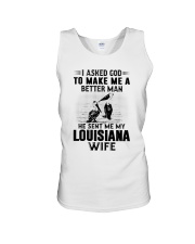 I ASKED GOD HE SENT ME MY LOUISIANA WIFE Unisex Tank thumbnail