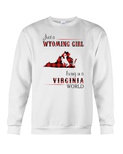 WYOMING GIRL LIVING IN VIRGINIA WORLD Crewneck Sweatshirt thumbnail